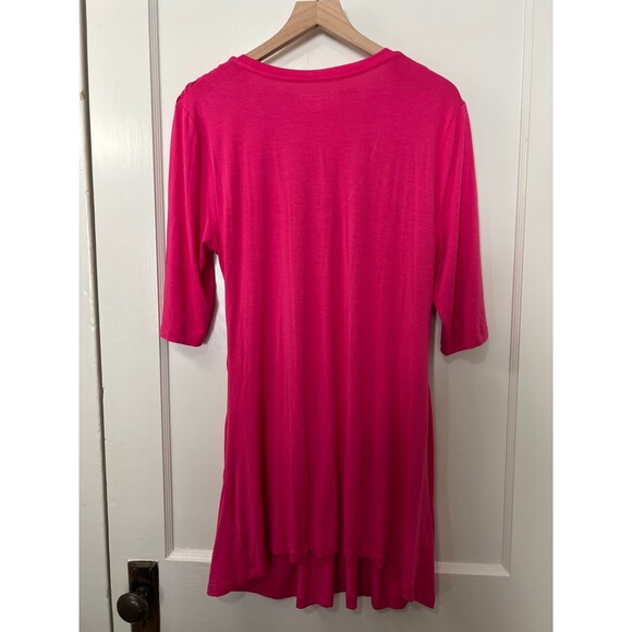 Soft Surroundings Women's Corbeille Tunic Top Pink Basketweave Smocking Size L - Picture 2 of 8